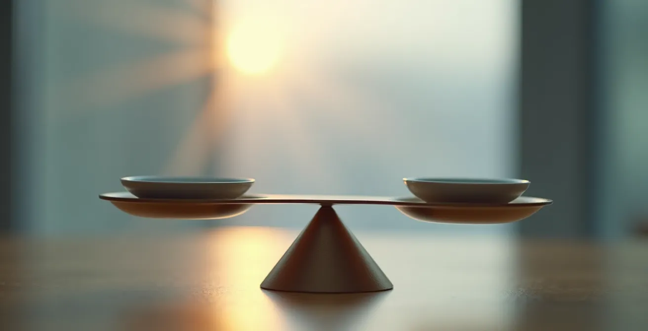 Représentation symbolique d'une balance équilibrant le coût de conciergerie et le gain de sérénité